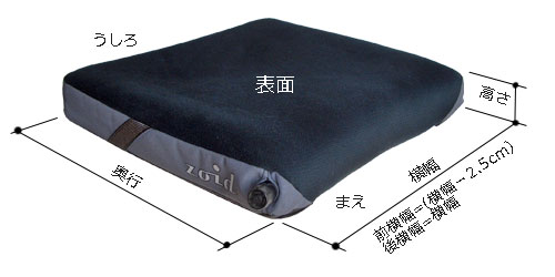 ゾイドの高さ(厚み)は約５ｃｍ。横幅×奥行のサイズバリエーションは９つ。幅３０ｘ３０ｃｍ／３０ｘ３５ｃｍ／３５ｘ３５ｃｍ／３５ｘ４０ｃｍ／３８ｘ３８ｃｍ／３８ｘ４３ｃｍ／４０ｘ４０ｃｍ／４０ｘ４５ｃｍ／４５ｘ４５ｃｍ。